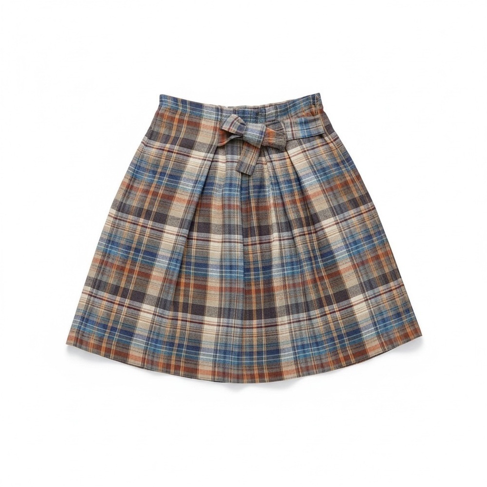 Vintage Y2K Zara Colorful Checkered A-Line midi linen Skirt